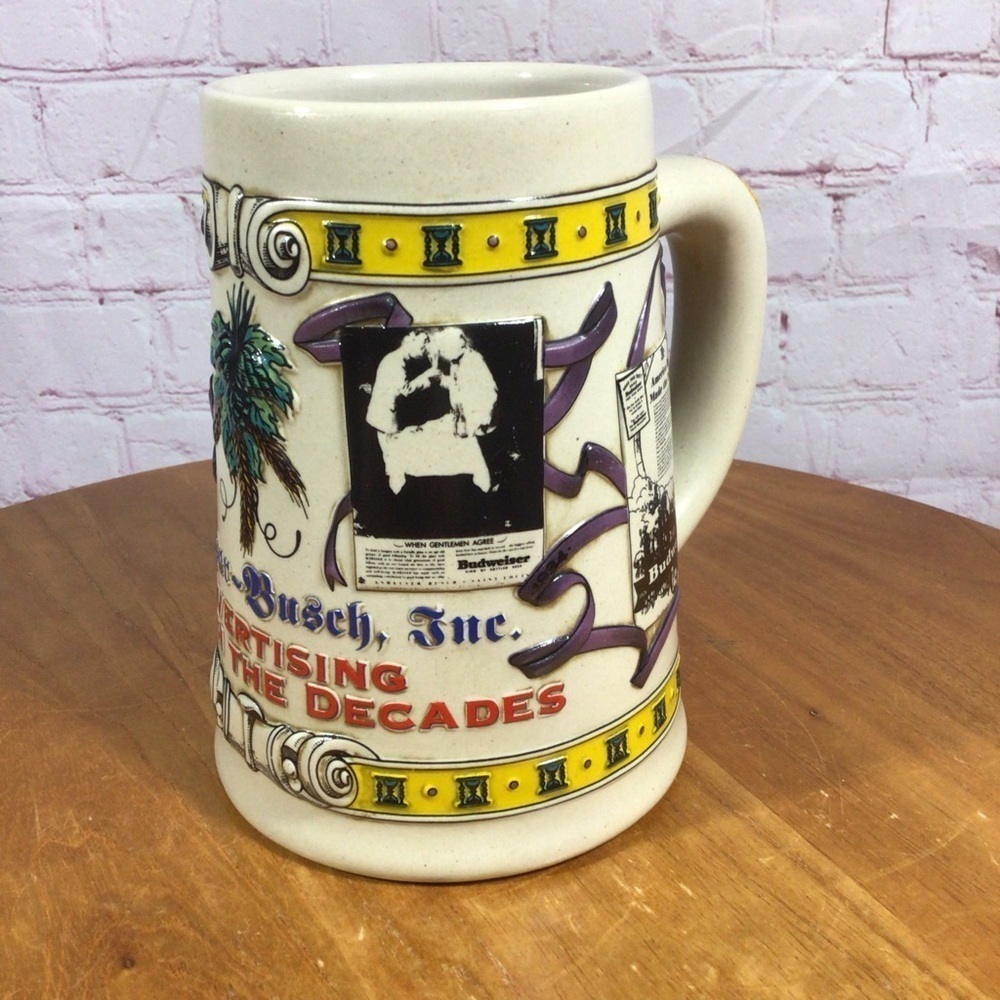 Vintage Anheuser-Busch 1996 Advertising Through The Decades Stein - Brazil